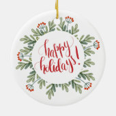 Eerste kerst Grootmoeder Grootvader Foto Namen Bla Keramisch Ornament (Achterkant)