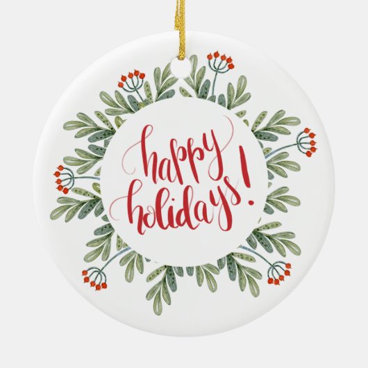 Eerste kerst Grootmoeder Grootvader Foto Namen Bla Keramisch Ornament (Achterkant)