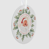 Eerste kerst Grootmoeder Grootvader Foto Namen Bla Ornament (voorkant)