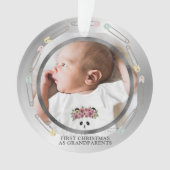 Eerste Kerst Grootouders Baby Foto Ornament (voorkant)