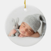 Eerste kerst Grootouders baby herten dubbele kant Keramisch Ornament (Achterkant)