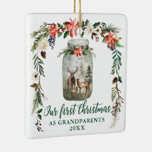 Eerste kerst grootouders herten FOTO ACHTERKANT Keramisch Ornament