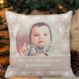 Eerste kerst grootouders kleinkind foto kussen