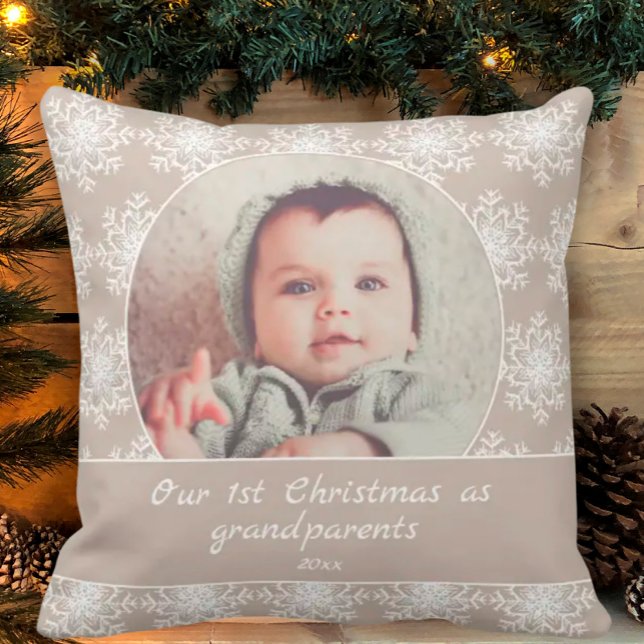 Eerste kerst grootouders kleinkind foto kussen (Creator heeft geüpload)