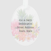 Eerste kerst Hawaiian bloemen aangepaste ovaal Ornament (achterkant)
