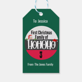 Eerste kerst Ho Ho Ho Ho Familie van Personalize Cadeaulabel
