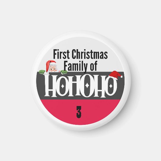 Eerste kerst Ho Ho Ho Ho Familie van Personalize Magneet (Voorkant)