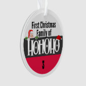 Eerste kerst Ho Ho Ho Ho Familie van Personalize Ornament (voorkant)