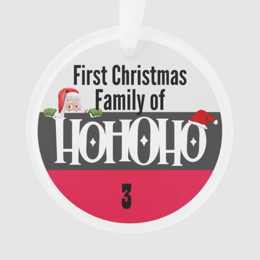 Eerste kerst Ho Ho Ho Ho Familie van Personalize Ornament (voorkant)