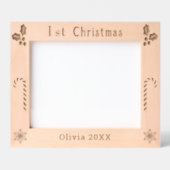 Eerste kerst Holly, snoep Canes, Show Naam 10x8 Gegraveerde Lijstjes (Voorkant)
