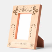 Eerste kerst Holly, snoep Canes, Show naam 4x6 Gegraveerde Lijstjes (Links)