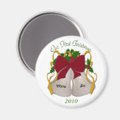 Eerste kerst Huwelijksbel Magneet (Voorkant / Achterkant)
