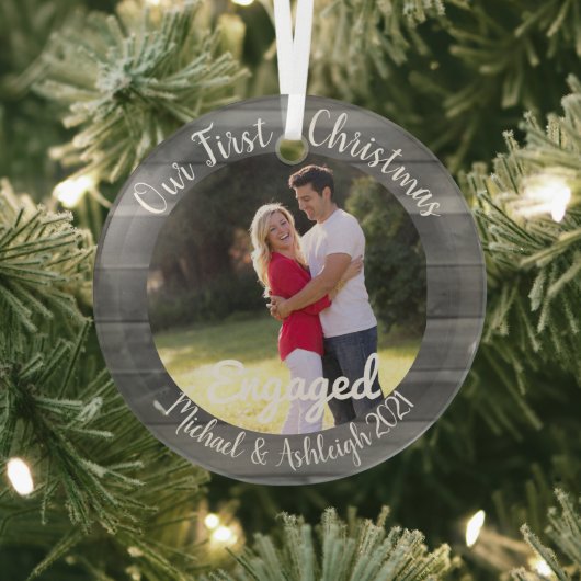 Eerste kerst in beeld glas ornament (Insitu)