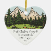 Eerste kerst in beeld keramisch ornament (Voorkant)