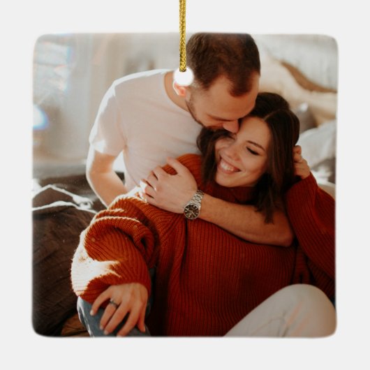 Eerste kerst in beeld keramisch ornament (Achterkant)