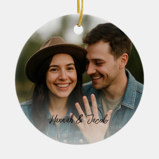 Eerste kerst in beeld keramisch ornament (Voorkant)