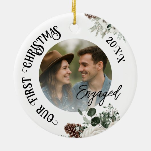 Eerste kerst in beeld keramisch ornament (Achterkant)