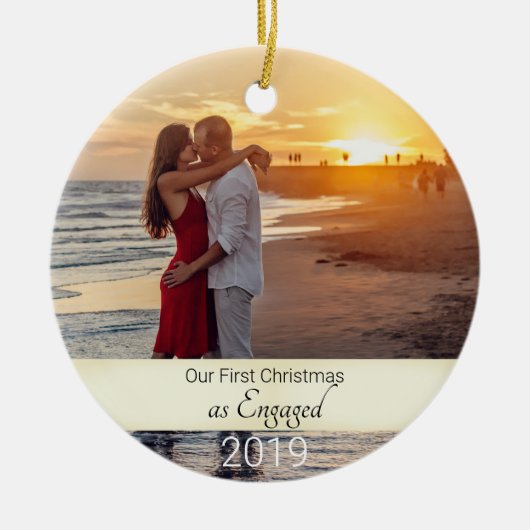 Eerste kerst in beeld keramisch ornament (Voorkant)