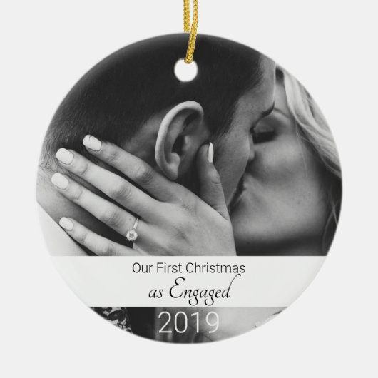 Eerste kerst in beeld keramisch ornament (Voorkant)