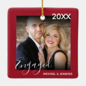 Eerste kerst in beeld | Kerstboom met foto's Keramisch Ornament (Achterkant)