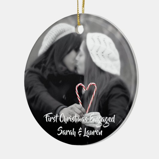 Eerste kerst in beeld | Lesbische koppel Keramisch Ornament (Links)