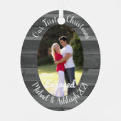 Eerste kerst in beeld metalen ornament (Achterkant)