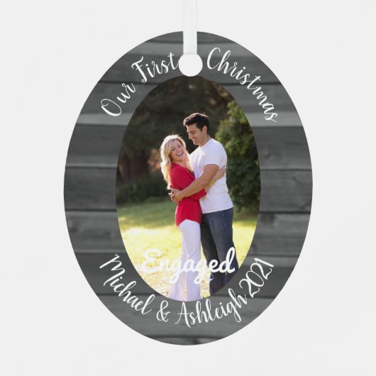 Eerste kerst in beeld metalen ornament (Achterkant)