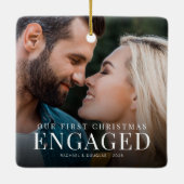 Eerste kerst in beeld | Minimale foto aangepast Keramisch Ornament (Achterkant)