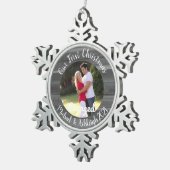 Eerste kerst in beeld tin sneeuwvlok ornament (Rechts)