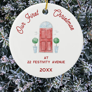 Eerste kerst in de nieuwe Waterverf Keramisch Ornament