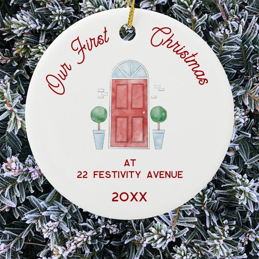 Eerste kerst in de nieuwe Waterverf Keramisch Ornament