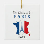 Eerste kerst in de vlag van Parijs Keramisch Ornament (Achterkant)