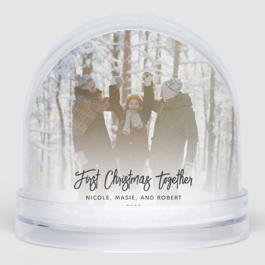 Eerste kerst in een nieuw huis Samen Familiefoto's Sneeuwbol (Voorkant)