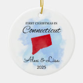Eerste kerst in het Connecticut State Ornament (Voorkant)