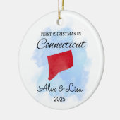 Eerste kerst in het Connecticut State Ornament (Links)