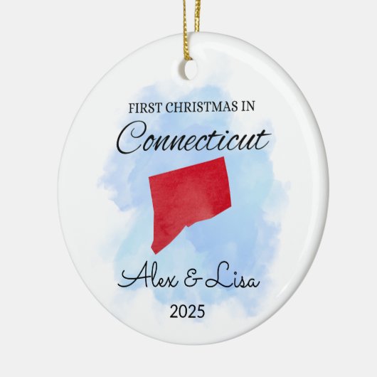 Eerste kerst in het Connecticut State Ornament (Links)