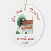 Eerste kerst in het New Home Waterverf House Keramisch Ornament (Links)
