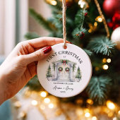 Eerste kerst in het nieuwe huis Custom Name Year Keramisch Ornament