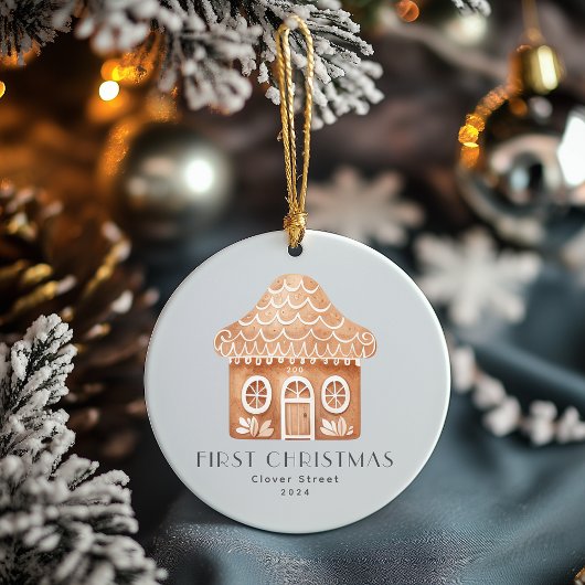 Eerste kerst in het nieuwe huis Gingerbread Orname Keramisch Ornament