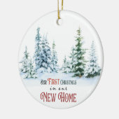 Eerste kerst in het nieuwe huis keramisch ornament (Links)