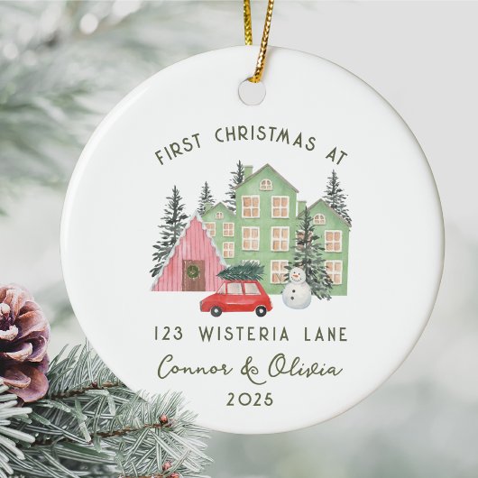 Eerste kerst in het nieuwe thuisadres keramisch ornament