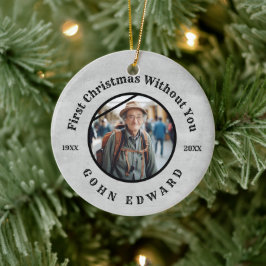 Eerste kerst in liefdevolle herinnering foto tribu keramisch ornament