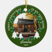 Eerste kerst in mijn eigen Tiny home foto Keramisch Ornament (Voorkant)