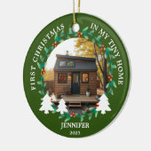 Eerste kerst in mijn eigen Tiny home foto Keramisch Ornament (Links)