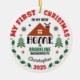 Eerste kerst in mijn nieuwe huis gepersonaliseerd keramisch ornament