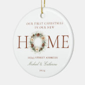 Eerste kerst in New Home Boho Keramisch Ornament (Links)