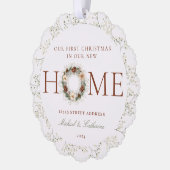 Eerste kerst in New Home Boho Ornament Kaart (Links)