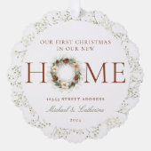 Eerste kerst in New Home Boho Ornament Kaart (Voorkant)