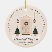 EERSTE KERST IN NIEUW APPARTEMENT BEIGE KERAMISCH ORNAMENT (Achterkant)