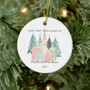 Eerste kerst in nieuw huis - adres ornament